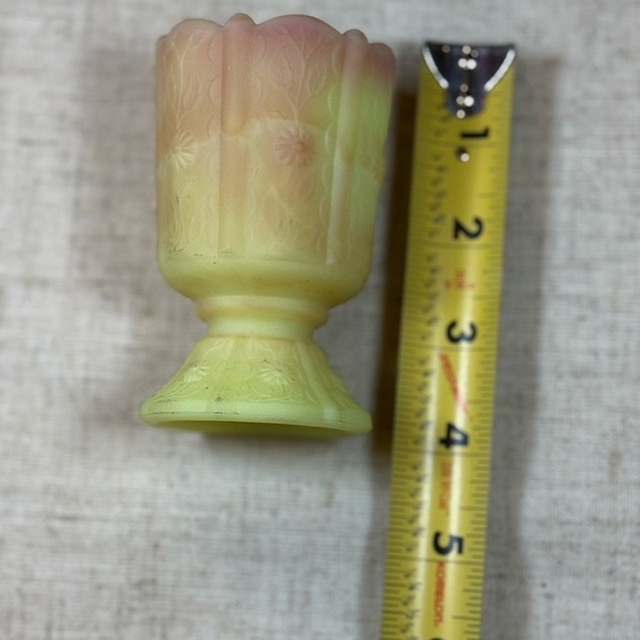 Fenton Burmese Uranium Satin Pastel Toothpick Holder/Notive - Picture 5 of 6
